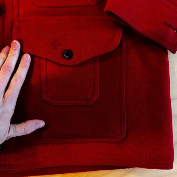 Vintage Filson Seattle Mackinaw Wool Red Coat Jacket Womens Size 14 - Picture 5 of 7
